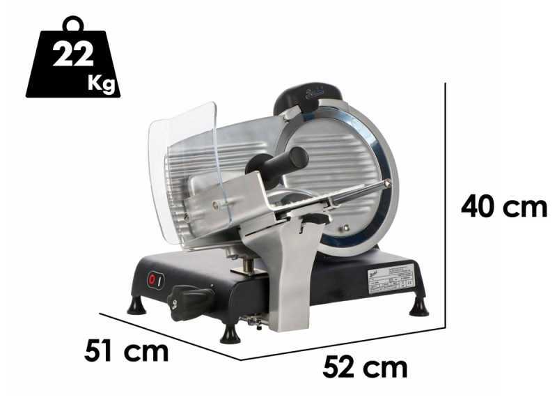 Berkel Red Line 250 Negro Mate - Cortadora de fiambre profesional con cuchilla de acero de 250 mm