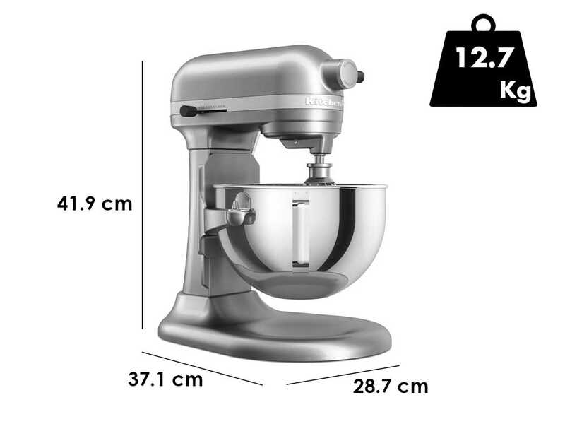 KitchenAid Heavy Duty 5KSM55SXX-ECU Gris Plata - Amasadora Planetaria