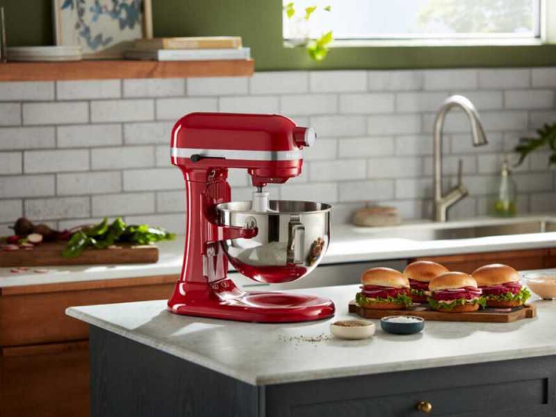 KitchenAid Heavy Duty 5KSM55SXX Roja - Amasadora Planetaria