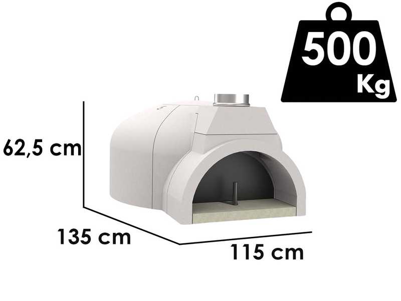 Edilmark FP 100 - Horno para pizza con c&aacute;mara &Oslash; 100 cm - Capacidad de cocci&oacute;n 5 pizzas