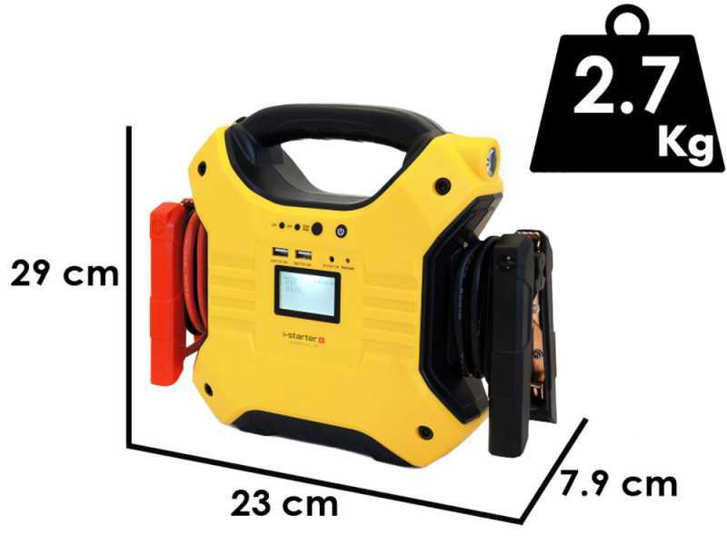Intec I-Starter X - Arrancador de emergencia, 12/24V - Port&aacute;til de bater&iacute;a - Corriente de arranque 1200 A