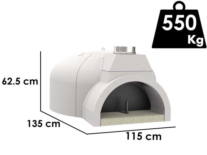 Edilmark FP 100N - Horno de le&ntilde;a de empotrar con superficie de cocci&oacute;n &Oslash; 100 cm - Capacidad de cocci&oacute;n 5 pizzas