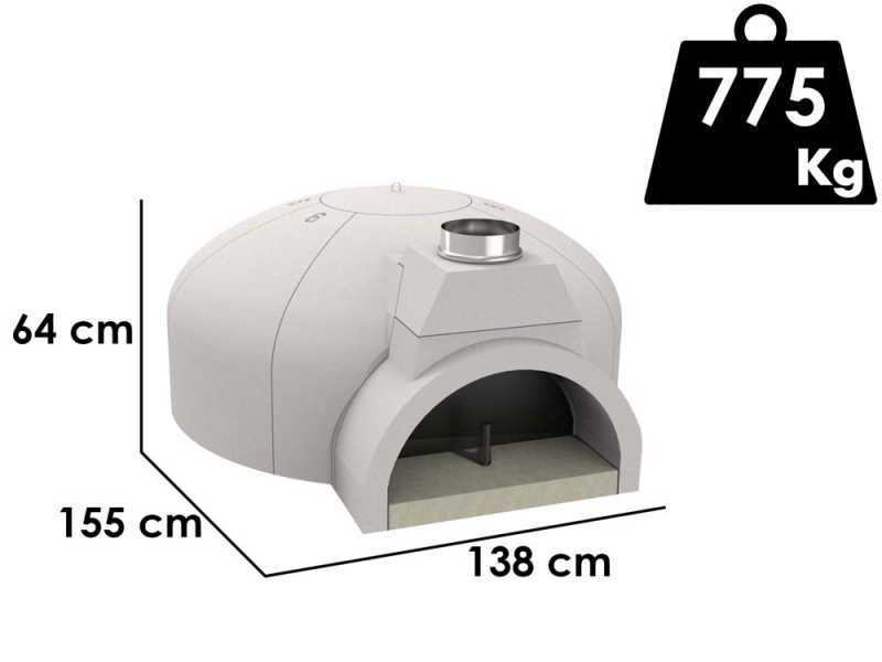 Edilmark FP 120N - Horno de le&ntilde;a de empotrar con superficie de cocci&oacute;n &Oslash; 120 cm - Capacidad de cocci&oacute;n 8 pizzas