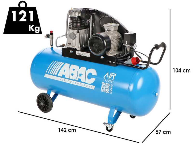 ABAC A49B 200 CT4 - Compresor de aire el&eacute;ctrico trif&aacute;sico de correa - Motor 4 HP - 200 L