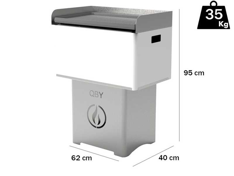 Linea VZ QBY blanco - Barbacoa pirol&iacute;tica de pellets port&aacute;til