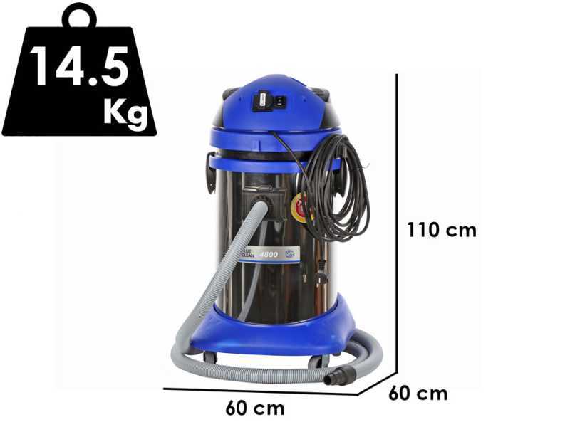 Annovi &amp; Reverberi 4800 - Aspirador de s&oacute;lidos y l&iacute;quidos - Bid&oacute;n Inox 37 L - 1400W