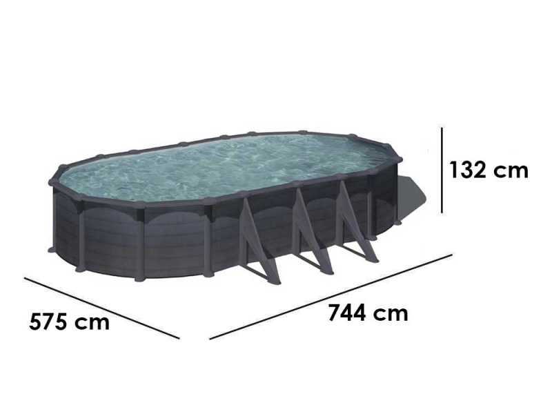 Gre Granada Ovalada 730x375x132cm - Piscina desmontable de acero