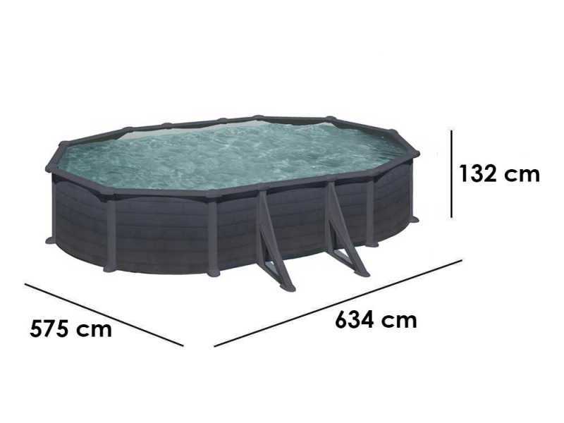 Gre Granada Ovalada 610x375x132cm - Piscina desmontable de acero