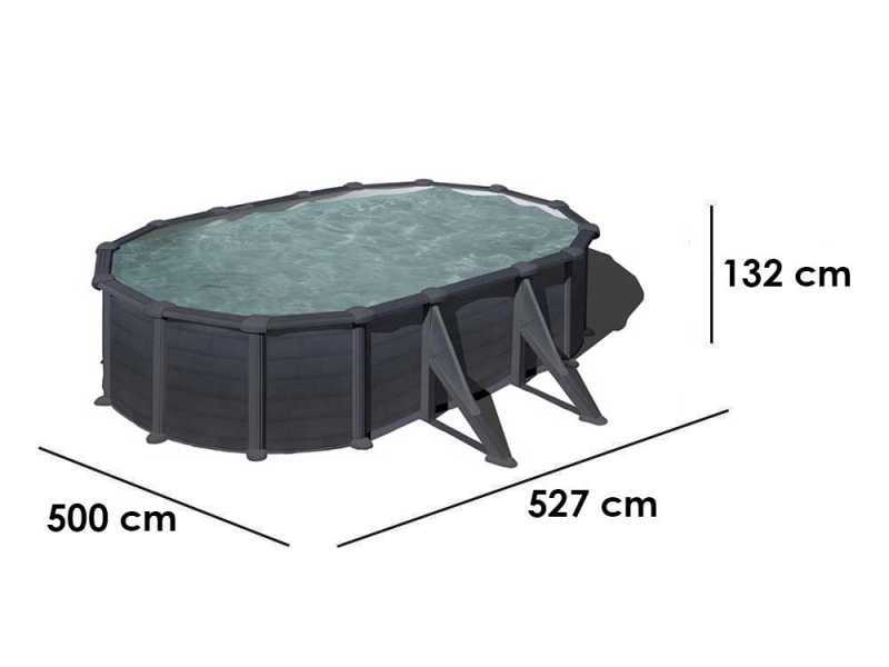 Gre Granada Ovalada 500x300x132cm - Piscina desmontable de acero