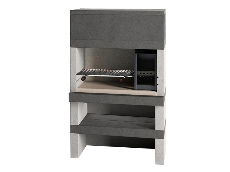 Edilmark KUBO - Barbacoa de le&ntilde;a y carb&oacute;n - Fuego a la derecha