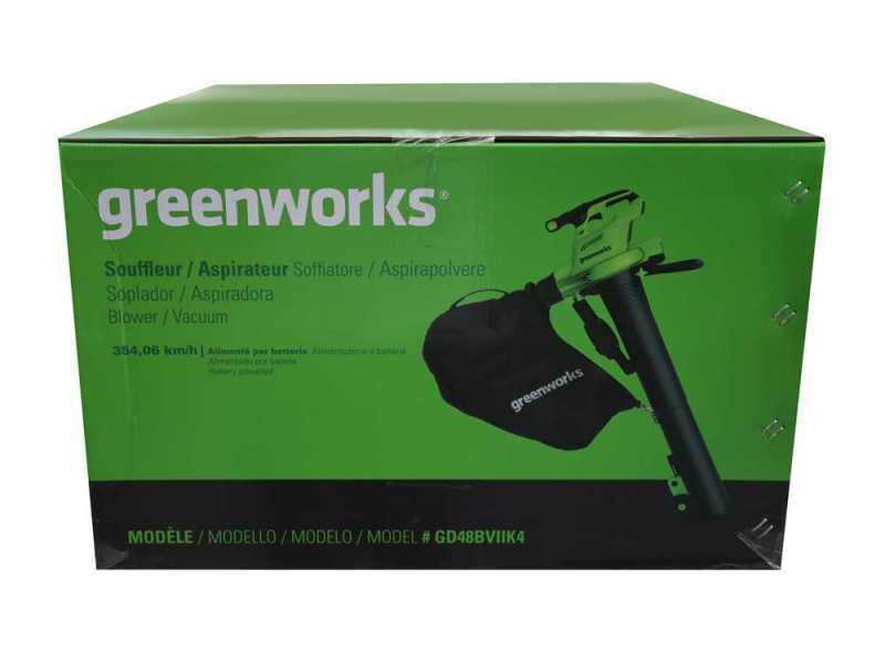 Greenworks GD48BVIIK4 - Soplador - Aspirador de bater&iacute;a 48V/4ah