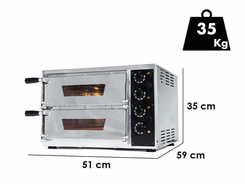 Effeuno EFFE 11 - Horno el&eacute;ctrico para pizza - Doble c&aacute;mara