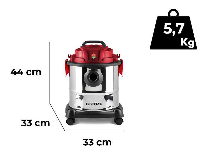 G3 Ferrari Fusto Red - Aspirador de s&oacute;lidos y l&iacute;quidos - Bid&oacute;n de 20 L