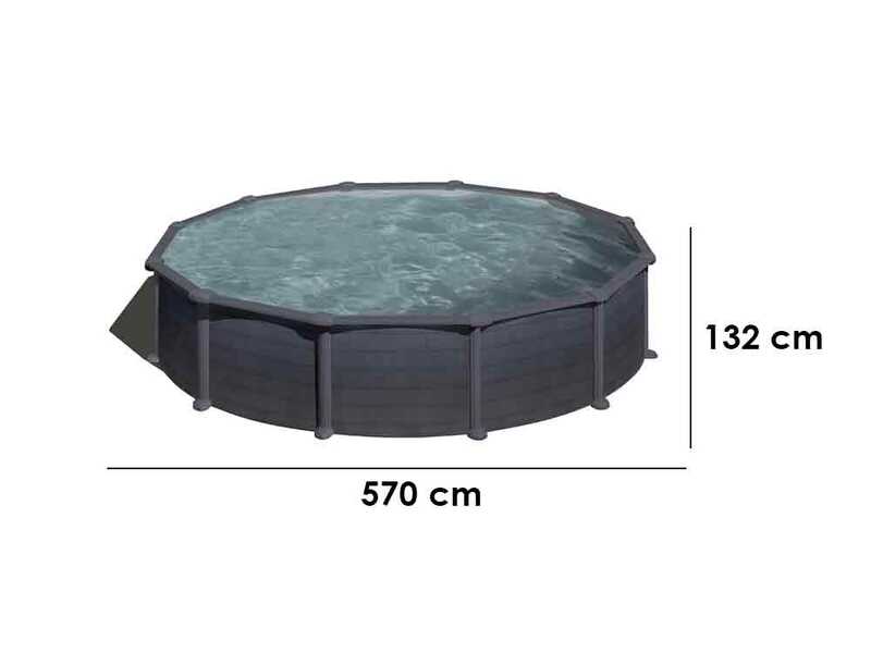 Gre Granada Redonda &Oslash;550 x 132 cm - Piscina desmontable de acero
