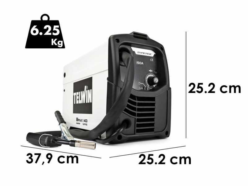 Telwin Bimax 140i Synergic - Soldadora inverter de hilo FLUX (no GAS), corriente continua (DC)