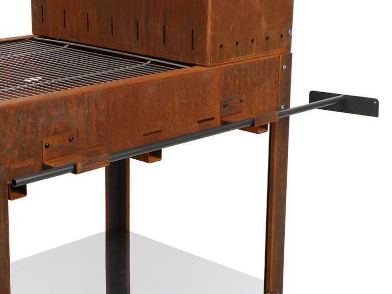 Barbacoa de le&ntilde;a y carb&oacute;n Super Flipper de corten