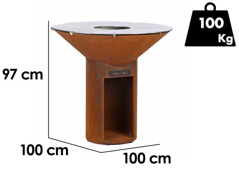 AgriEuro Top-Line Icon 100 - Barbacoa de le&ntilde;a de corten