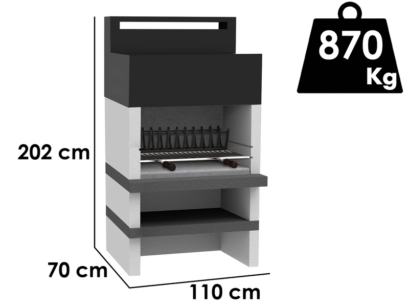 Edilmark Rock - Barbacoa de obra de le&ntilde;a y carb&oacute;n
