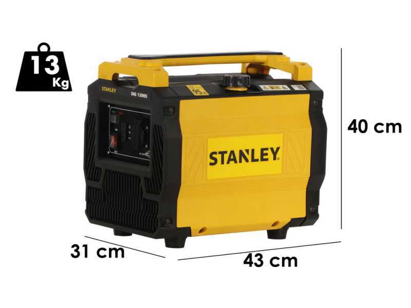 Stanley SIG 1200S - Generador de corriente inverter 1,02 kW - Continua 1 kW Monof&aacute;sica