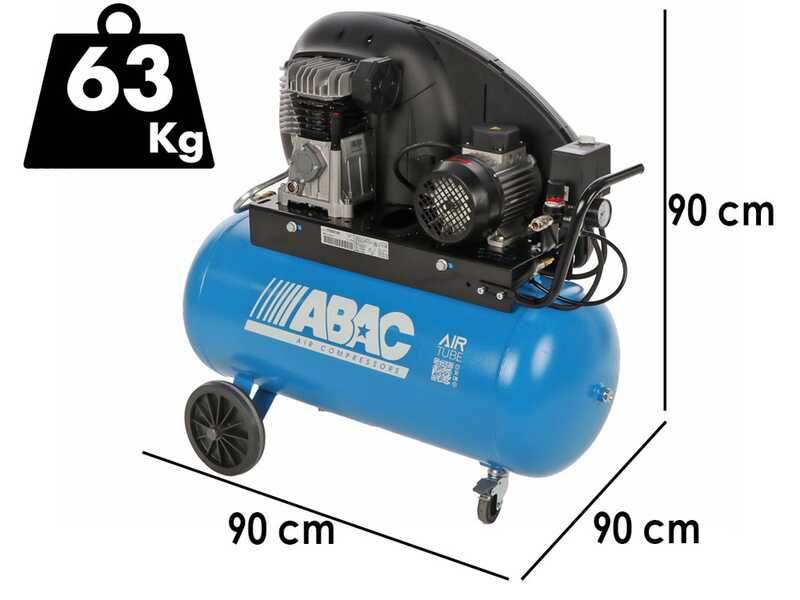 ABAC EXT A29B 90 CT3 - Compresor de aire el&eacute;ctrico trif&aacute;sico de correa  - Motor 3 HP &ndash; 90 L