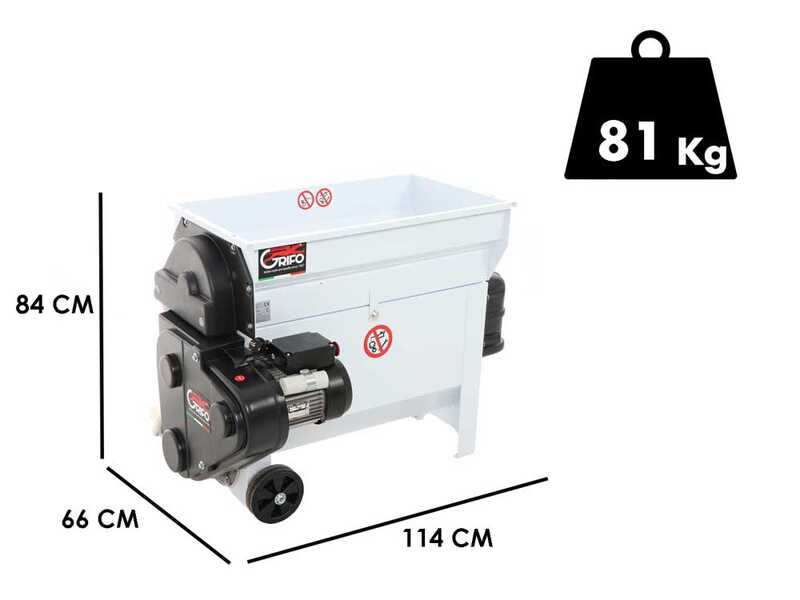 Grifo DVEP20 - Despalilladora el&eacute;ctrica con tolva - Protecci&oacute;n incluida