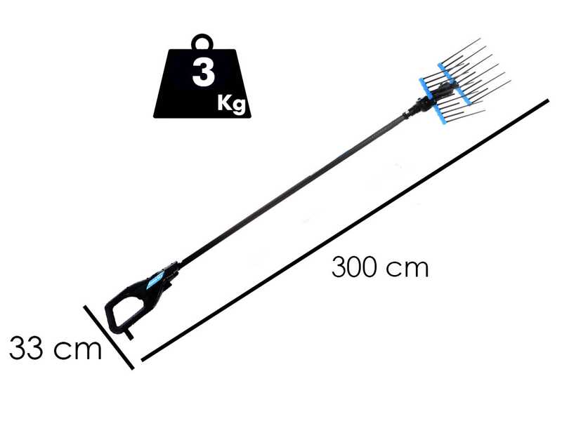 Campagnola Alice STAR 58 PLUS - P&eacute;rtiga de carbono - 300 cm - Vareador de aceitunas el&eacute;ctrico