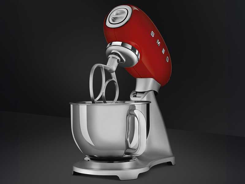 Smeg SMF02RDEU Rojo - Amasadora Planetaria - Cuba de acero inoxidable de 4,8 litros