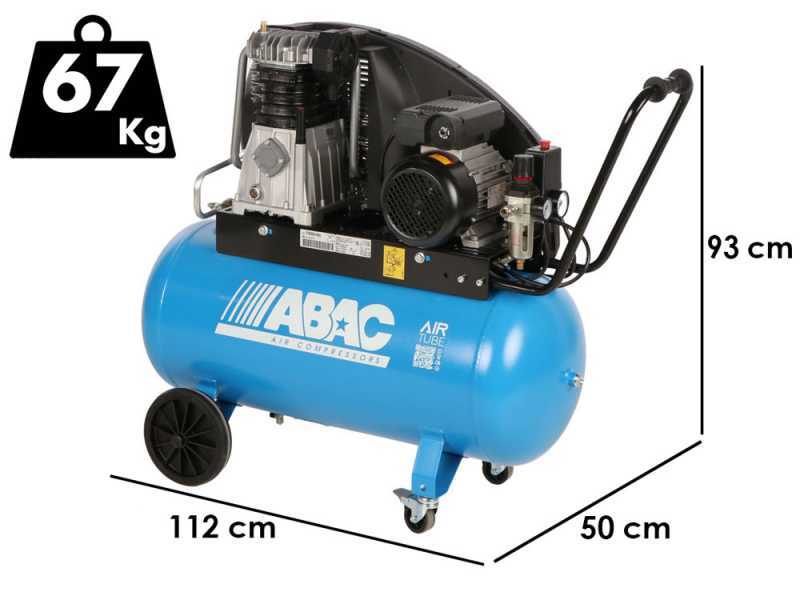 ABAC EXP A49B 90 CM3 - Compresor de aire el&eacute;ctrico monof&aacute;sico de correa - Motor 3 HP &ndash; 90 L