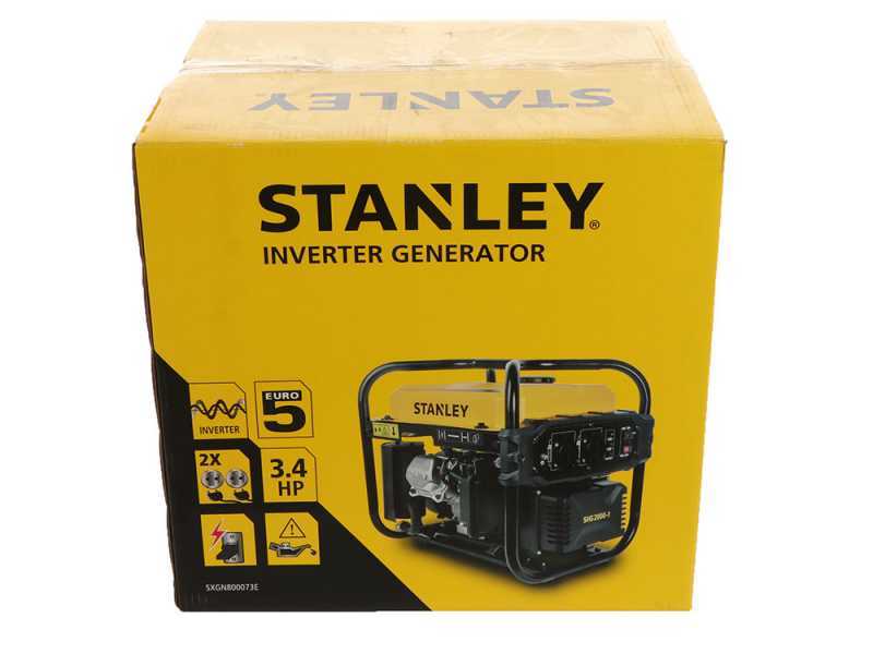 Stanley SIG 2000-1 - Generador de corriente inverter 2 kW - Continua 1.8 kW Monof&aacute;sica