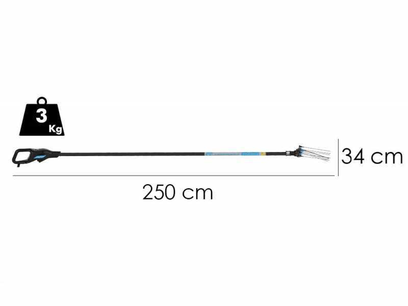 Campagnola Hercules 6 ECO Plug-in - P&eacute;rtiga de carbono de 200 cm - Vareador el&eacute;ctrico de bater&iacute;a- 21.6V 5Ah
