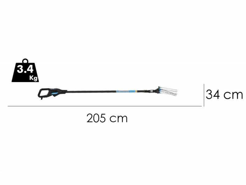 Campagnola Hercules 6 ECO Plug-in - p&eacute;rtiga de carbono de 150-220 cm - Vareador el&eacute;ctrico de bater&iacute;a - 21.6V 5Ah