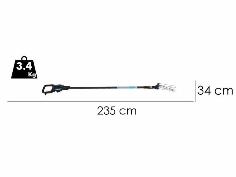 Campagnola Hercules 6 ECO Plug-in - p&eacute;rtiga de carbono de 185-270 cm - Vareador de aceitunas el&eacute;ctrico de bater&iacute;a- 21V 5Ah