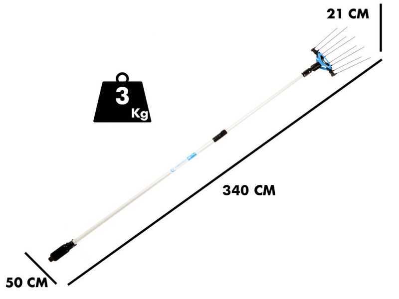 Campagnola Icarus V1 ECO Plug-in - P&eacute;rtiga de aluminio de 185-270 cm - Vareador de aceitunas el&eacute;ctrico de bater&iacute;a