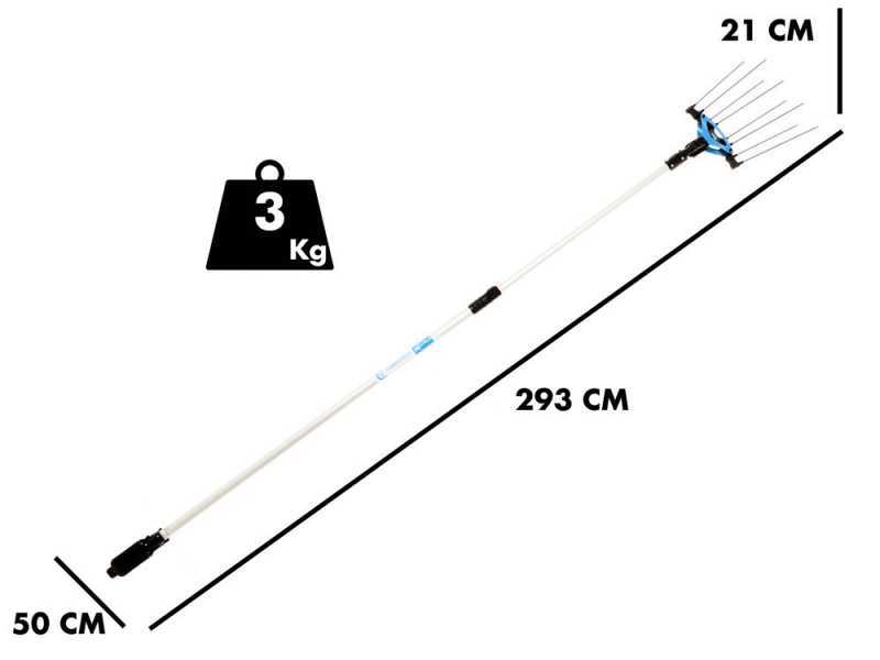 Campagnola Icarus V1 ECO Plug-in - P&eacute;rtiga de aluminio de 150-220 cm - Vareador de aceitunas el&eacute;ctrico de bater&iacute;a - 21V 5Ah