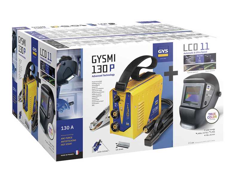 GYS GYSMI 130P - Soldadora inverter (MMA) - corriente continua (DC) - M&aacute;scara