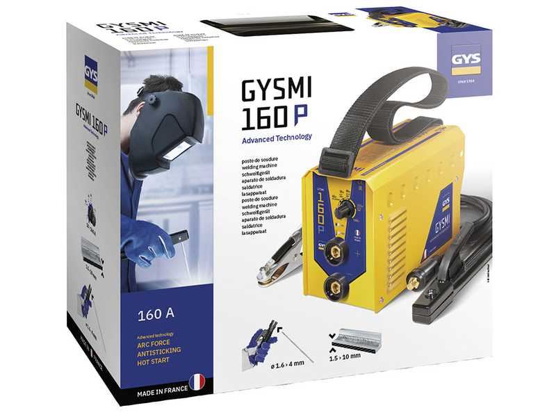 GYS GYSMI 160P - Soldadora Inverter (MMA) - corriente continua (DC) - Maletín