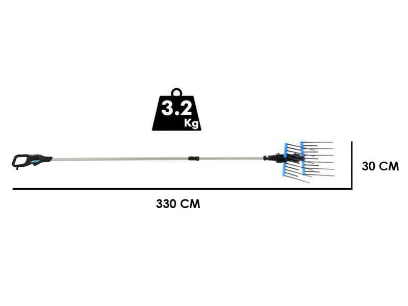 Campagnola Alice STAR ECO Plug-in - P&eacute;rtiga de aluminio de 185-270 cm - Vareador de aceitunas el&eacute;ctrico