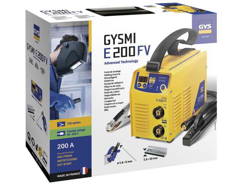 GYS Gysmi E200 FV - Soldadora Inverter (MMA, TIG Lift) + Malet&iacute;n, corriente continua (DC)
