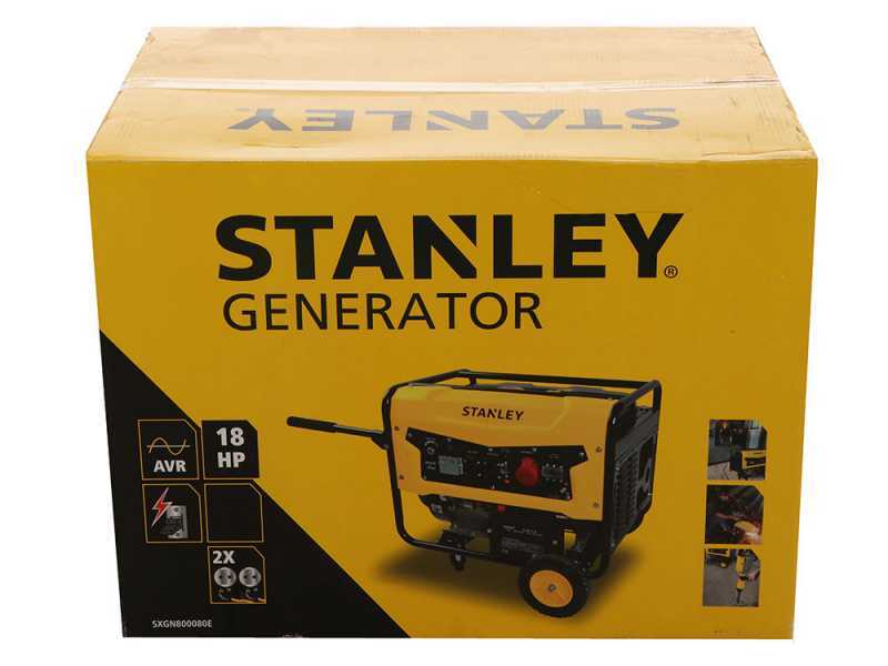 Stanley SG 6500B - Generador de corriente a gasolina - AVR - 6,5 kW - Continua 6 kW Trif&aacute;sica