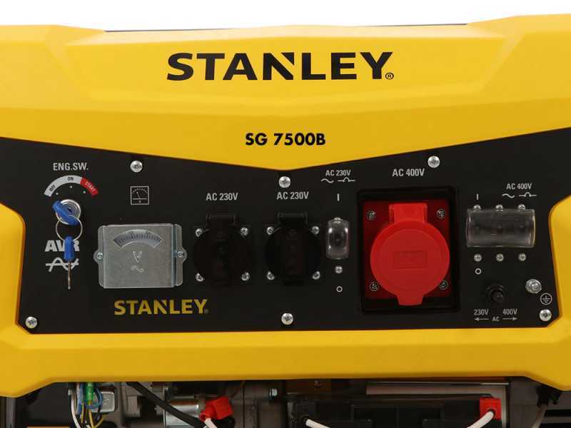 Stanley SG 6500B - Generador de corriente a gasolina - AVR - 6,5 kW - Continua 6 kW Trif&aacute;sica