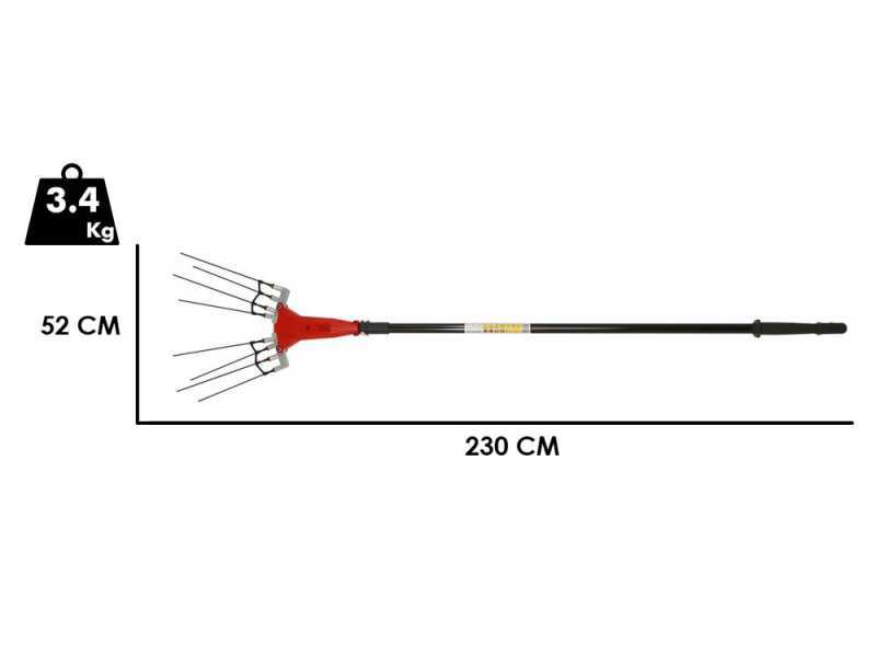 GeoTech Picker 550 TURBO - Vareador el&eacute;ctrico de bater&iacute;a - 500W - P&eacute;rtiga 230-310 cm