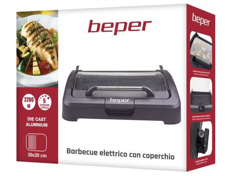 Beper 90871 - Barbacoa el&eacute;ctrica con tapa - 2.2 Kw