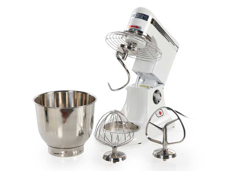 Prismafood iLine MZPL007 - Amasadora planetaria de velocidad variable - Cuba de acero inoxidable 7L