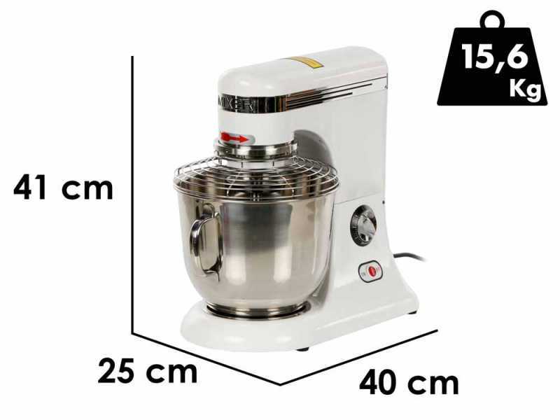 Prismafood iLine MZPL007 - Amasadora planetaria de velocidad variable - Cuba de acero inoxidable 7L