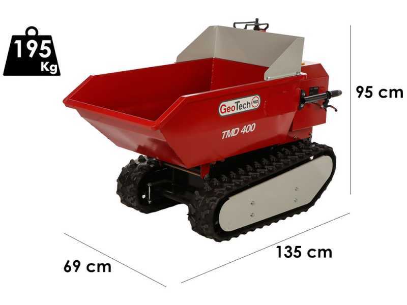 Motocarretilla de bater&iacute;a GeoTech-Pro TMD 400 - Caj&oacute;n dumper 400Kg