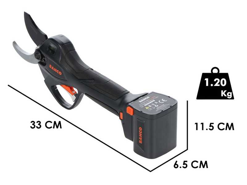Bahco BCL240 - Tijeras el&eacute;ctricas de poda - 3 Bater&iacute;as de 21.6V 2.5Ah