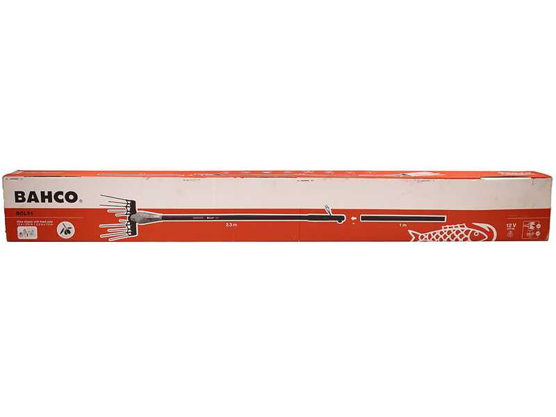 Bahco BCL51 12V - Vareador de aceitunas el&eacute;ctrico de bater&iacute;a - P&eacute;rtiga fija de aluminio + Alargadora - 230 + 100 cm
