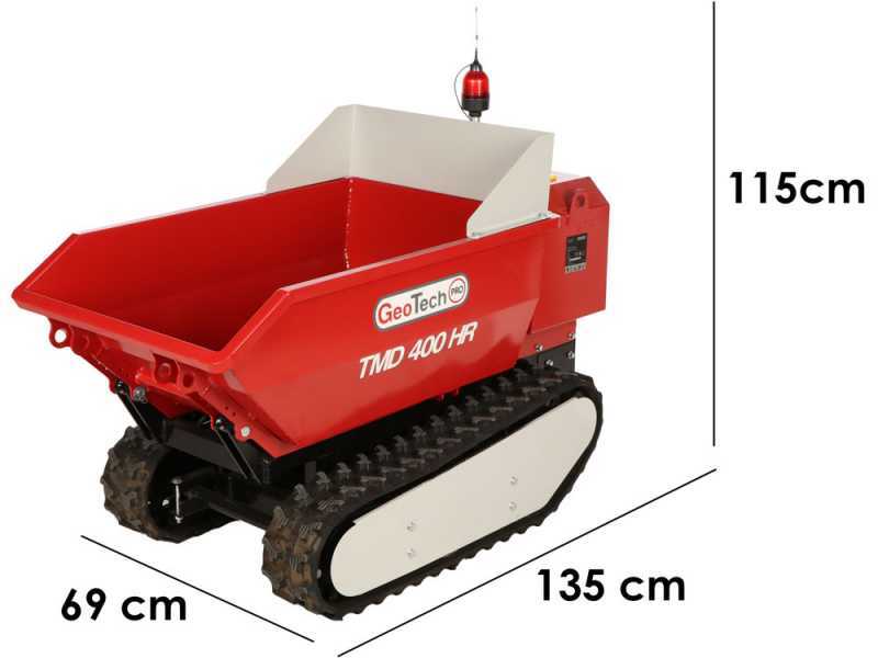 Motocarretilla de bater&iacute;a a control remoto GeoTech-Pro TMD 400 HR - Volteo hidr&aacute;ulico - 400 Kg