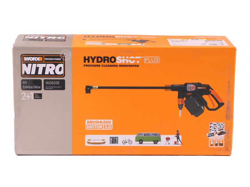 Worx Nitro HydroShot WG633E - Pistola hidrolimpiadora de bater&iacute;a - 20V/4Ah