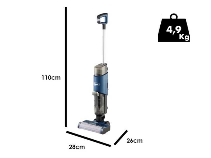 Shark HydroVac WD100EU - Fregadora de suelos el&eacute;ctrica 2 en 1: lava y seca
